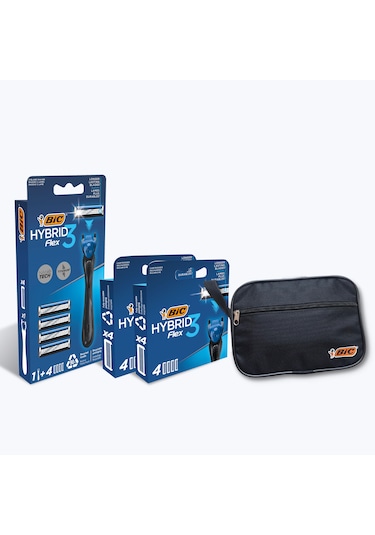 Bic Flex 3 Hybrid 3 Bıçaklı Erkek Tıraş Bıçağı + 1 Sap + 12 Yedek Başlık