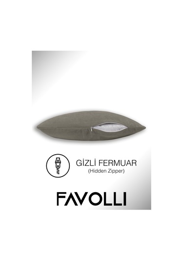 Br Favolli Dokulu Keten Renk Kırlent Kılıfı Bej Keten Rengi