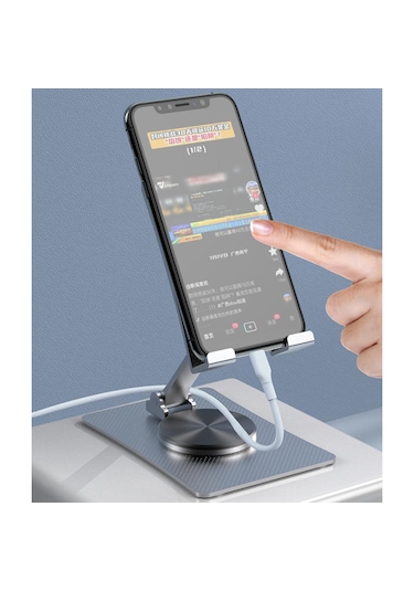 Metal Katlanabilir Telefon Tutucu Tablet Standı 360 Derece Dönen
