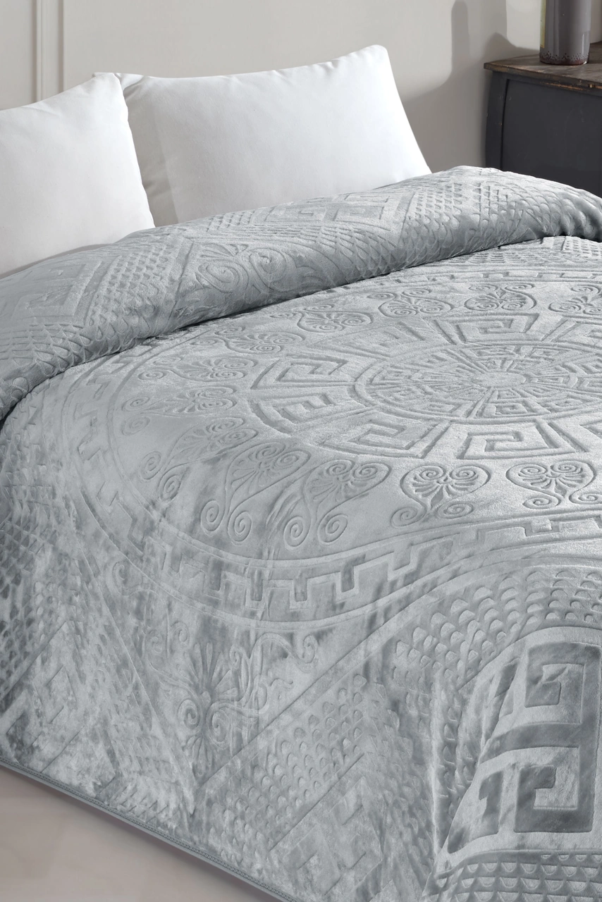 Varol Royal Touch V2 Lüks Kalın Battaniye 220x240 Cm Yumuşak, Sıcak Ve Dayanıklı Gri