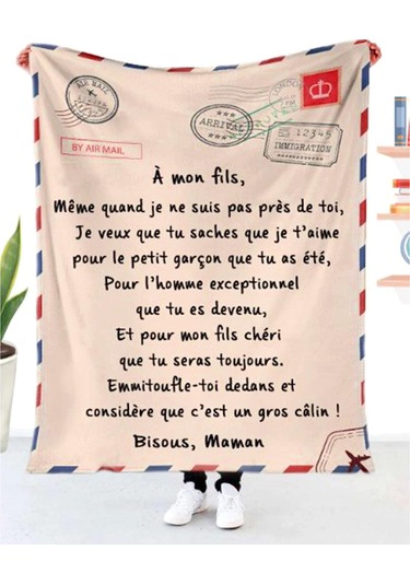 Homyl Battaniye Harf Baskılı Yorganlar Flanel Stil-2-150x200cm Stil 2 150x200cm Çok Renkli