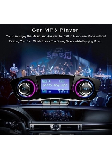 Homyl Yeni Kablosuz Handsfree Arama Araç Kiti Fm Verici Araba Mp3