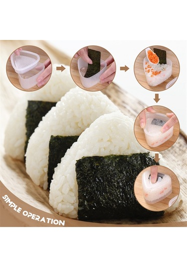 Sointeresting 2 Adet Üçgen Formlu Suşi Kalıbı Onigiri Pirinç Topu Çerçeve Gıda Kalıbı Dekorasyon Araçları Beyaz
