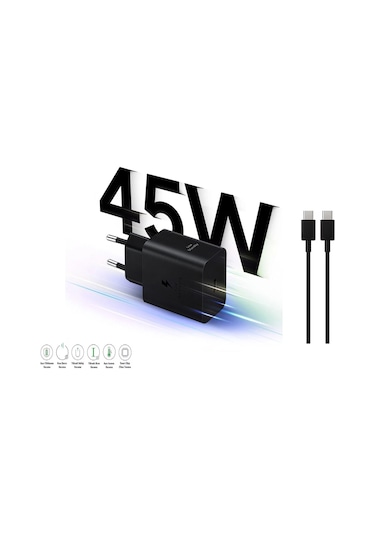 Samsung Galaxy A73 Uyumlu Type-c Ultra Hızlı Şarj Cihazı 45w 3.0 Amper Şarj Seti