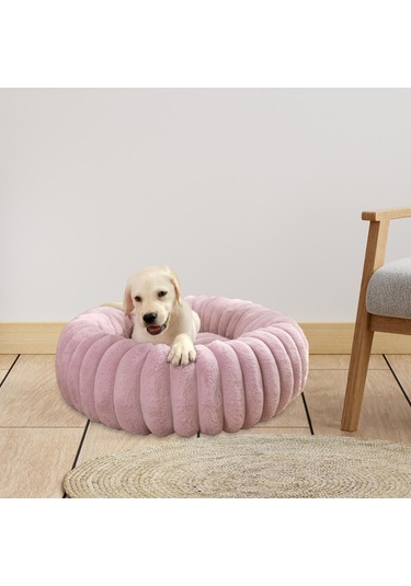 Homyl Kedi Yatağı Yuvarlak Peluş Yatak Evcil Hayvan Yastığı