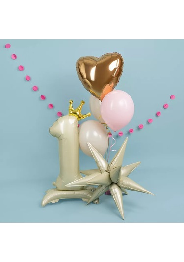 Eventbox Taçlı Rakam 1 235688191 Bej