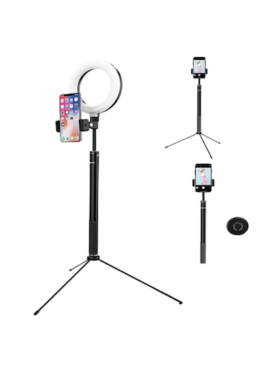 160 Cm 3 Renk Canlı Yayın Tripodu Tiktok Çekim Makyaj Işığı Ring