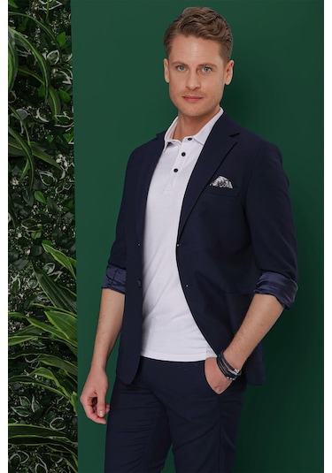 C 639 Slim Fit Lacivert Spor Ceket Lacivert