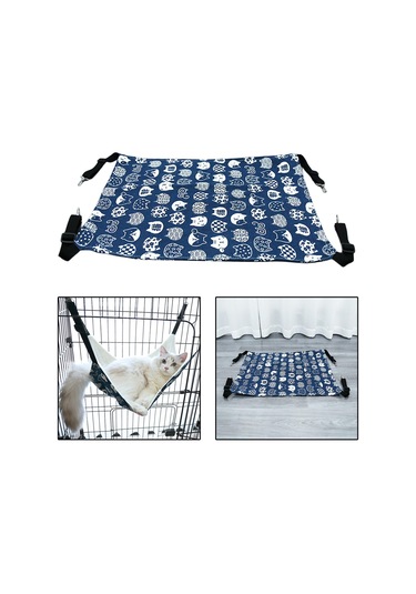 Suntek Kedi Hamak Yatak Salıncak Rahat Köpek Yazlık-lacivert-m