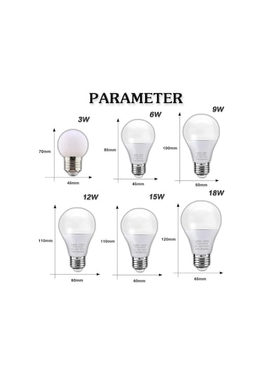 Jms Beyaz 6 Adet E27 Led Ampul 220v 240v 18w 15w 12w 9w 6w 3w Lampada Bombilla Led Lamba Kap Masa Lambası Ampul LED Ampul 53940213