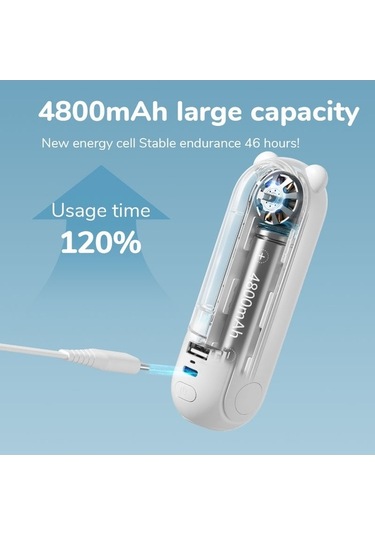 Yingfu Taşınabilir 3-in-1 Fan, 2000mah Mini Soğutma, Yeşil F8, Kullanıcı Dostu