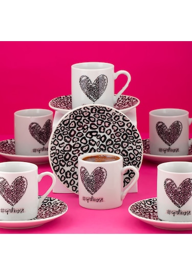 Porsima 11 Porselen 12 Parça Türk Kahve Fincan Takımı 90ml