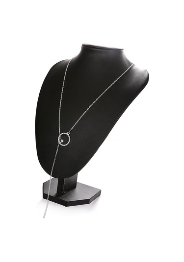 Çapraz Yuvarlak Metal Çubuk Alaşımlı Uzun Kazak Zincir Kolye Sku1130 Çok Renkli