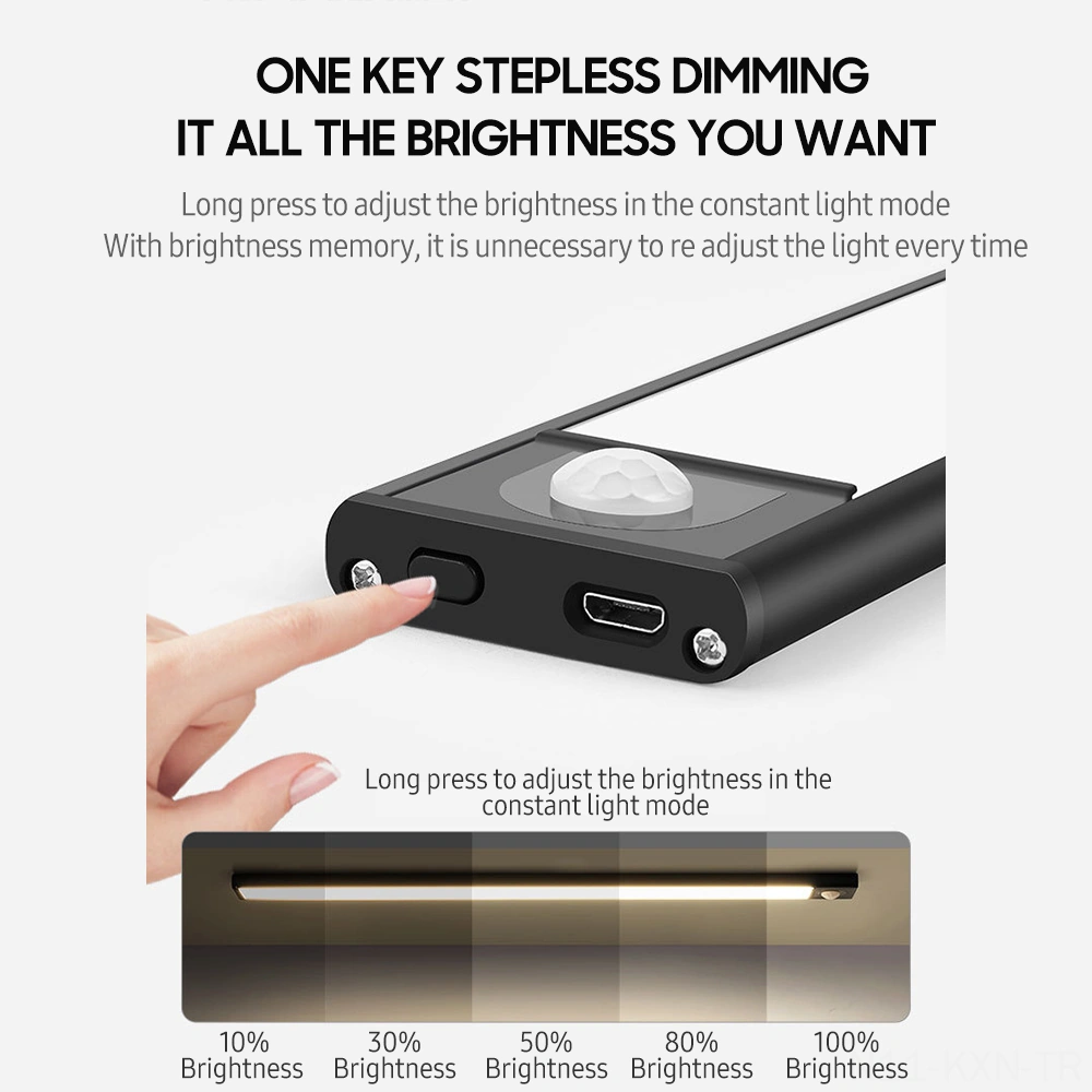 Kosona Siyah 50 Led'li Akıllı İnsan Algılama Işıklı Lambası - Şarj Edilebilir, Kablosuz, Manyetik, Dolap/ Mutfak Için Hp-hw30 Siyah