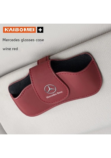 Mercedes-benz Amg Için A C E V R Class Glc Slk Sl Vito Araba Visor Pu Deri Red