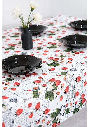 Sufre Sıvı Geçirmez Masa Örtüsü Sofra Bezi Sofra Örtüsü Piknik Örtüsü Çilek