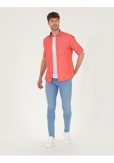 Pierre Cardin Erkek Kırmızı Gömlek Desenli 50265119-vr030 Kırmızı
