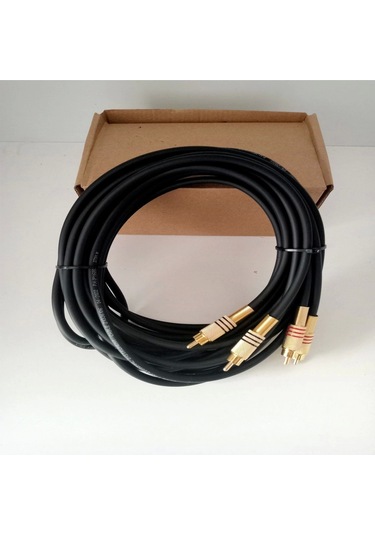 Rca Kablosu 50cm - El Yapımı %100 Bakır Amfi Rca Ses Aktarım Kablosu - 50cm