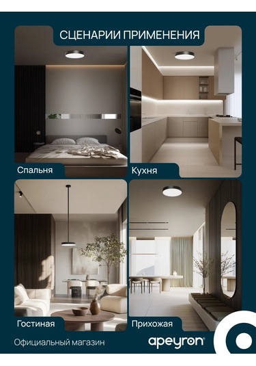 Apeyron Led Tavan Lambası 17 Cm 4000k, 18w 402750522 Siyah