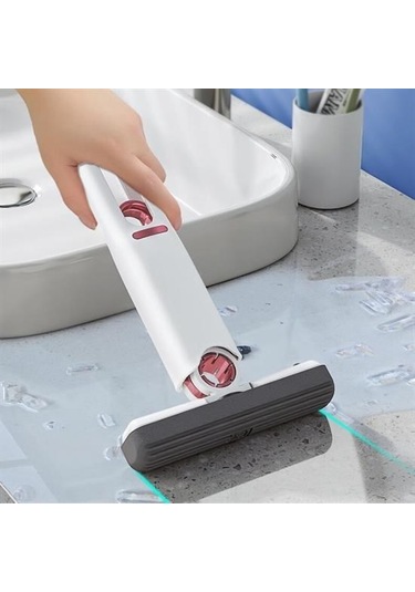 Ollevra Çok Amaçlı Cam Fayans Mini Temizlik Mopu Fırçası Beyaz