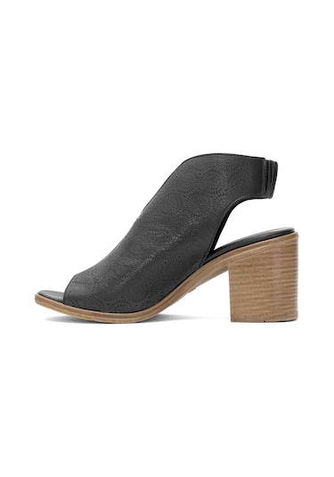 Mammamia D25ys-2915 Kadın Hakiki Deri Topuklu Sandalet Siyah Siyah