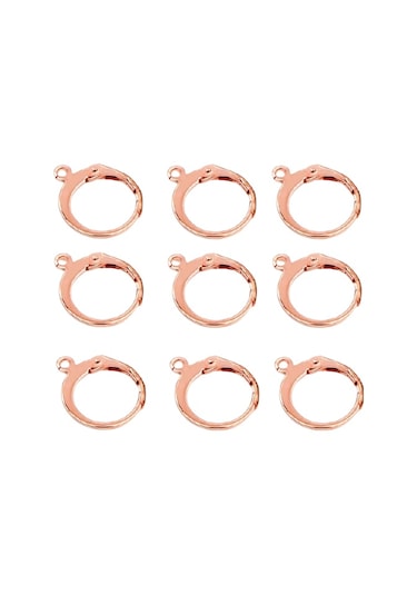 20 Adet Rose Renk Kaplamalı Ay Kanca Küpe Klipsi Küpe Kancası Tak