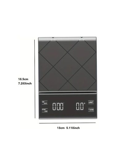 Lumaworld Siyah 1 Adet Yemek Tartısı Kahve Terazisi Zamanlayıcılı Mutfak Terazisi Pişirme Siyah