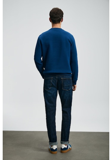 Lufian Erkek Loved Sweatshirt 112030170 Saks Saks Mavi