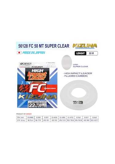 Kizuna 56128 Kizuna Fc 50mt Super Clear 0,62