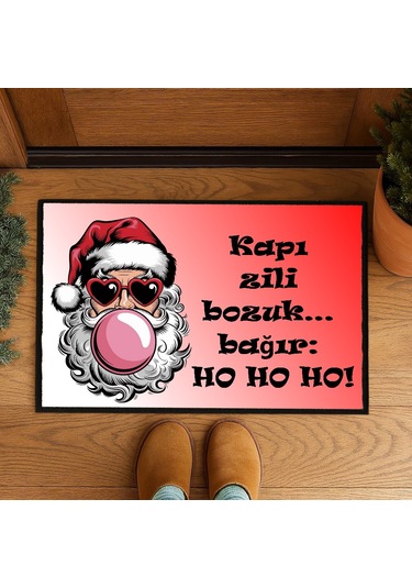 Kapı Zili Bozuk Espirili Kapı Önü Paspası 60x40 Cm Paspas Çok Renkli