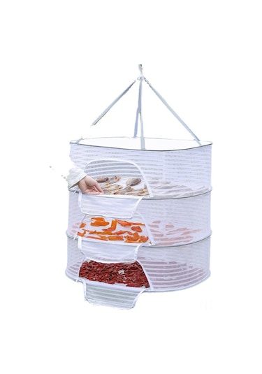 Hangfox Evde Sebze-balık Kurutucu Kafes: Koniksin Koruma, Katlanabilir, Balkon Uygun, 40x60cm Orta Boy Tek Katlı Çok Amaçlı Kurutma Ağı