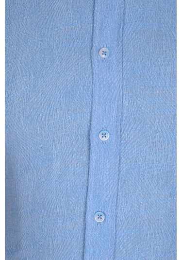 Cengiz İnler Yaka Düğmeli Kendinden Desenli Erkek Slimfit Gömlek 001