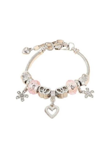 Dancemonkey Diy Boncuklu Bileklik Paslanmaz Çelik Bakır Alaşım 12 Elem Pembe