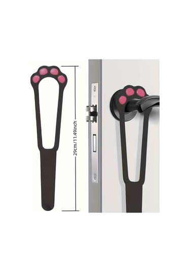 Fochsia Siyah 11.5 İnç Ayarlanabilir Evcil Hayvan Kapı Mandalı - Beyaz Kilitli Emniyet Kemeri