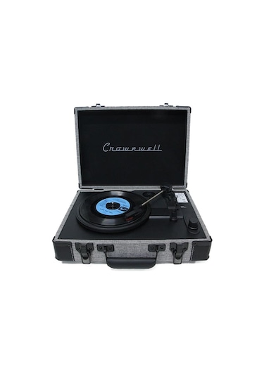 Crownwell 05 33-45-78 'lik Plak Çantalı Bluetooth Pikap Gri Özel