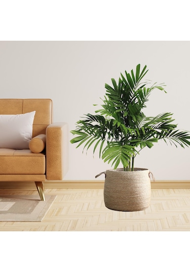 Suntek Dokuma Bitki Sepeti Çamaşır Torbası Dekorasyon L