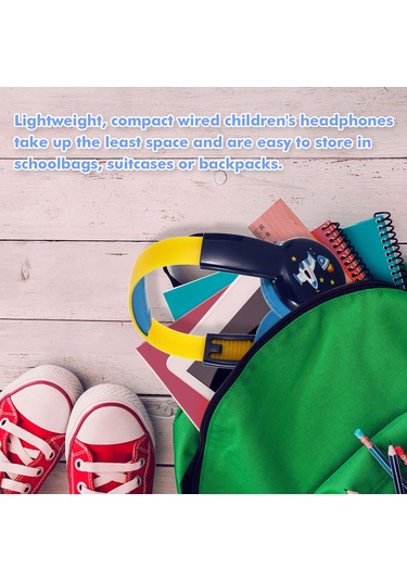 Suofeng Kıd101 Çocuk Kulaklığı: Hafif, Taşınabilir, 85db Ses Sınırlamalı, 3-16 Yaş Uyumlu, Mavi Gemi Desenli