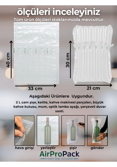33x40 Cm 50 Adet Havalı Poşet Airbag/airbed/airpack/airpak Ambalaj