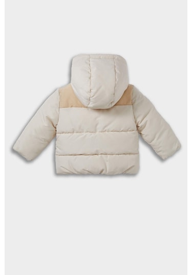 Defacto Erkek Bebek Su Geçirmez Kapüşonlu Fermuarlı Şişme Mont E8270a525aubg319 Bej