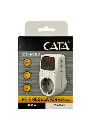 Cata Ct-9187 4000w Akım Korumalı Led Göstergeli Priz 4 Adet