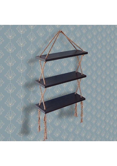 Tulip Life Hasır İpli Dekoratif Retro Doğal Halatlı Uçan Raf Tlpr01