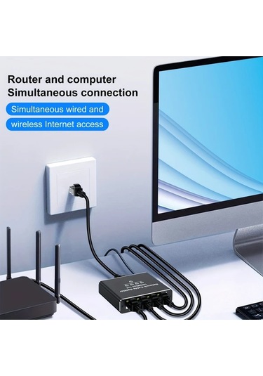 Boatshop1 Yüksek Hızlı Gigabit Ethernet Bölücü 1den 4e 1000mbps Usb Güçlü Ağ Kablosu Dağıtıcı Rj45 Lan Cat8 Cat7 Cat6 Tak Ve Oynat