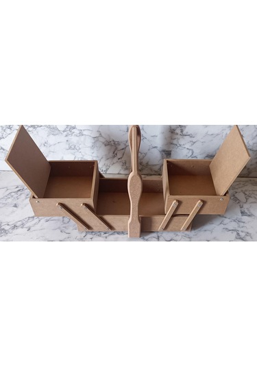 1448bng90206hobi Adn Malzeme Çantası Ahşap Ham Mdf Kutuda Sevk El Yapım
