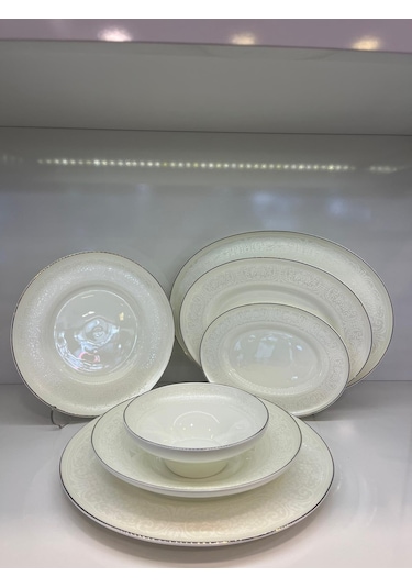 Aryıldız 60 Parça Dante Yemek Takımı Altın Beyaz - Altın