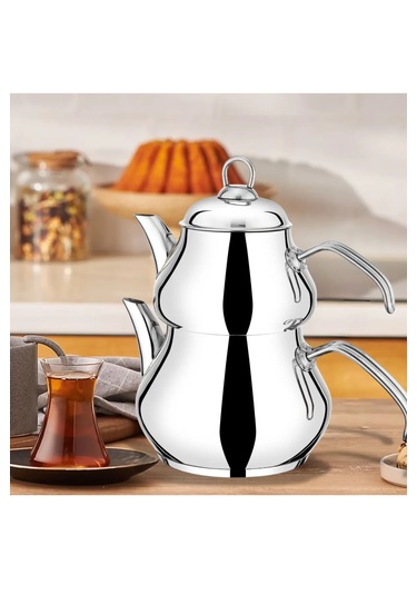 Yunusoğlu Home Hüma Büyük Boy Çelik Çaydanlık Aile Boy