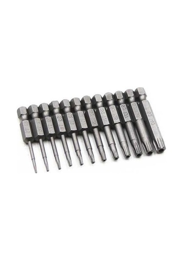 Tongxida S2 Çelik 11'li Torx Tornavida Ucu - 100mm, T6-t40, 62hrc, Kayma Önleyici