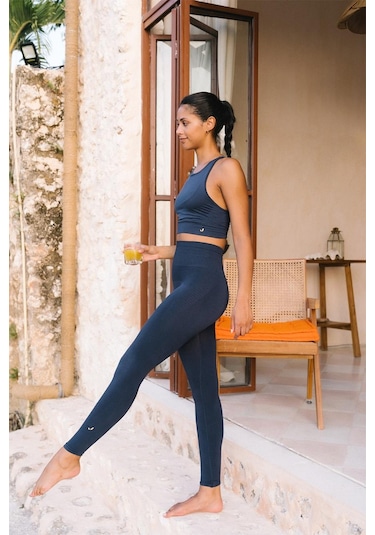 Jerf Vella Yüksek Bel Konfor Tayt Lacivert 001