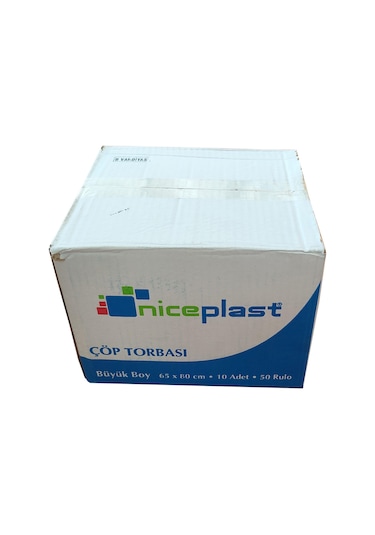 Niceplast Standart Büyük Boy Çöp Torbası Poşeti -65x80 Cm- Koli