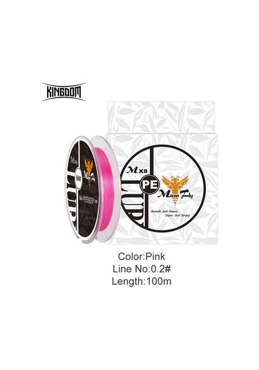 Krallık Mikro Sinek Oltaları 100 M 150 M 8 Iplikçik Örgülü Pe Japonya Monofilament Olta Seti Lider Hattı Sazan Olta Teli 0.2 Pink