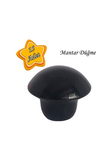 15 Adet Siyah Mantar Düğme Kulp Mobilya Çekmece Dolap Kapak Kulbu Metal Kulp Aksesuarları Vidalı